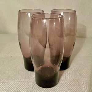 3 Vintage Amethyst/Purple Libbey Tumblers Darker At Bottom No Chips/Cracks
